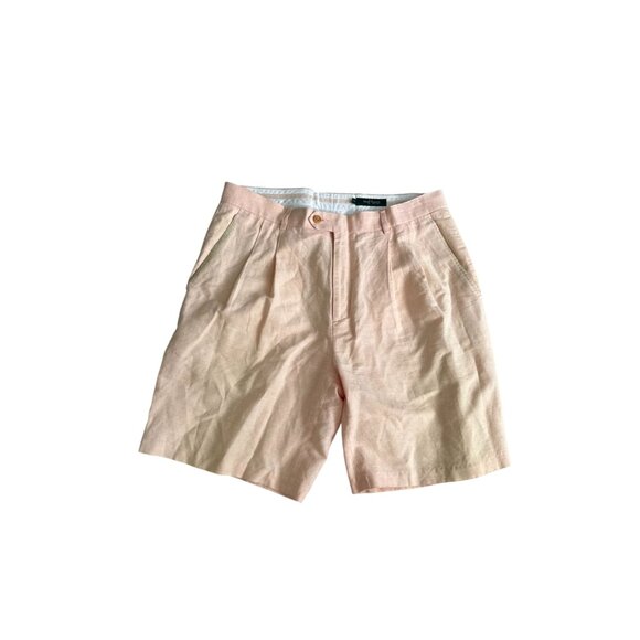 BOBBY JONES Peach Linen Pleated Golf Shorts Size 34 - Picture 5 of 8